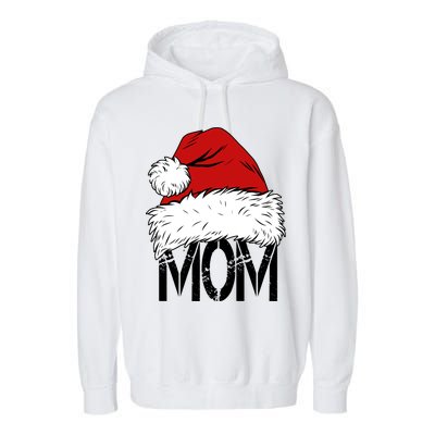 Christmas Santa Hat Mom Garment-Dyed Fleece Hoodie