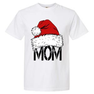 Christmas Santa Hat Mom Garment-Dyed Heavyweight T-Shirt