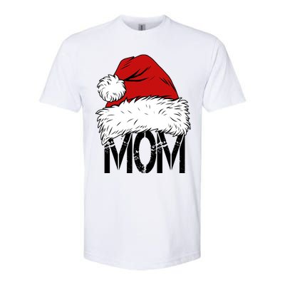 Christmas Santa Hat Mom Softstyle® CVC T-Shirt