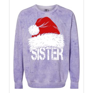 Christmas Santa Hat Sister Colorblast Crewneck Sweatshirt