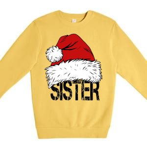 Christmas Santa Hat Sister Premium Crewneck Sweatshirt