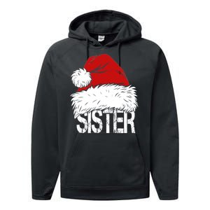 Christmas Santa Hat Sister Performance Fleece Hoodie