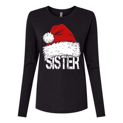 Christmas Santa Hat Sister Womens Cotton Relaxed Long Sleeve T-Shirt