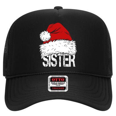 Christmas Santa Hat Sister High Crown Mesh Back Trucker Hat