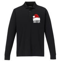 Christmas Santa Hat Sister Performance Long Sleeve Polo