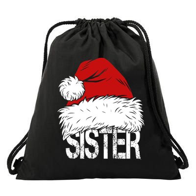 Christmas Santa Hat Sister Drawstring Bag