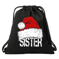 Christmas Santa Hat Sister Drawstring Bag