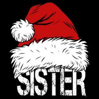 Christmas Santa Hat Sister Drawstring Bag