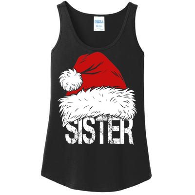 Christmas Santa Hat Sister Ladies Essential Tank