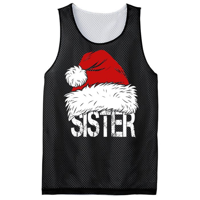 Christmas Santa Hat Sister Mesh Reversible Basketball Jersey Tank