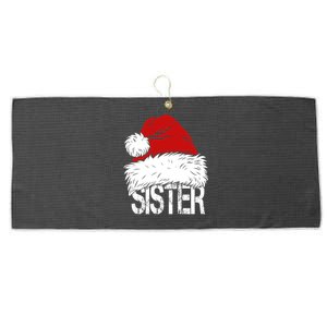 Christmas Santa Hat Sister Large Microfiber Waffle Golf Towel