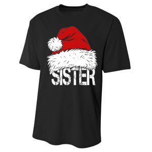 Christmas Santa Hat Sister Performance Sprint T-Shirt