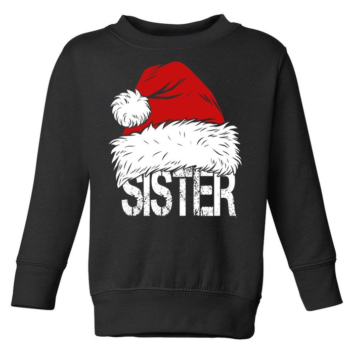 Christmas Santa Hat Sister Toddler Sweatshirt