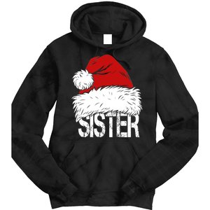 Christmas Santa Hat Sister Tie Dye Hoodie