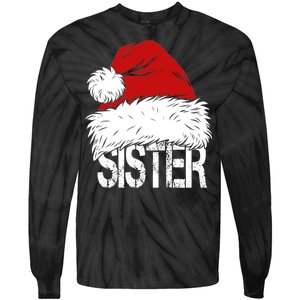 Christmas Santa Hat Sister Tie-Dye Long Sleeve Shirt