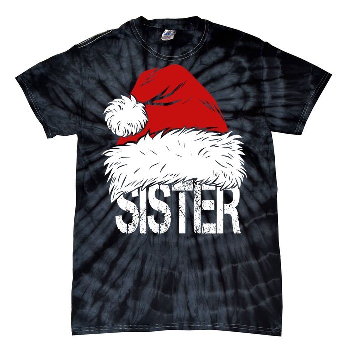 Christmas Santa Hat Sister Tie-Dye T-Shirt