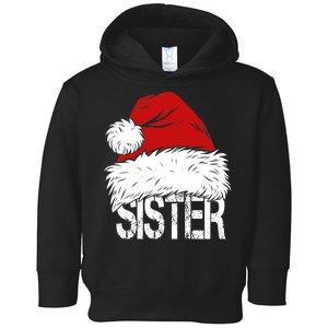 Christmas Santa Hat Sister Toddler Hoodie