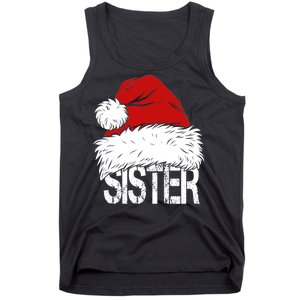 Christmas Santa Hat Sister Tank Top