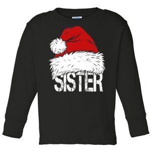 Christmas Santa Hat Sister Toddler Long Sleeve Shirt