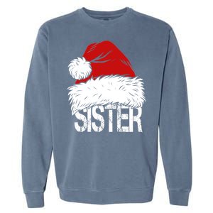 Christmas Santa Hat Sister Garment-Dyed Sweatshirt