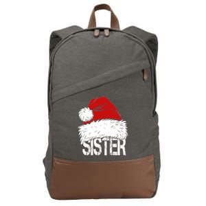 Christmas Santa Hat Sister Cotton Canvas Backpack