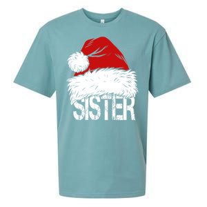 Christmas Santa Hat Sister Sueded Cloud Jersey T-Shirt