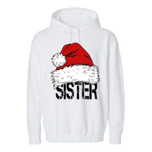 Christmas Santa Hat Sister Garment-Dyed Fleece Hoodie