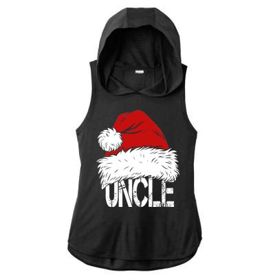 Christmas Santa Hat Uncle Ladies PosiCharge Tri-Blend Wicking Draft Hoodie Tank