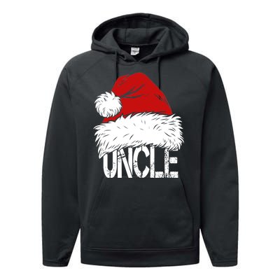 Christmas Santa Hat Uncle Performance Fleece Hoodie