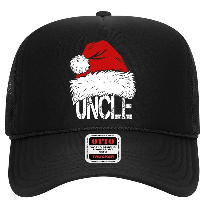 Christmas Santa Hat Uncle High Crown Mesh Back Trucker Hat