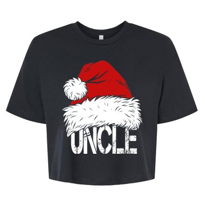 Christmas Santa Hat Uncle Bella+Canvas Jersey Crop Tee