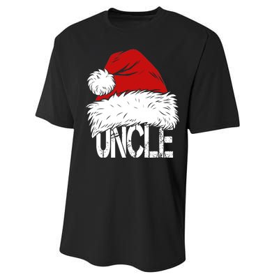 Christmas Santa Hat Uncle Performance Sprint T-Shirt