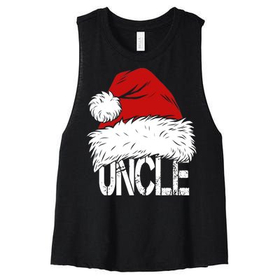 Christmas Santa Hat Uncle Women's Racerback Cropped Tank