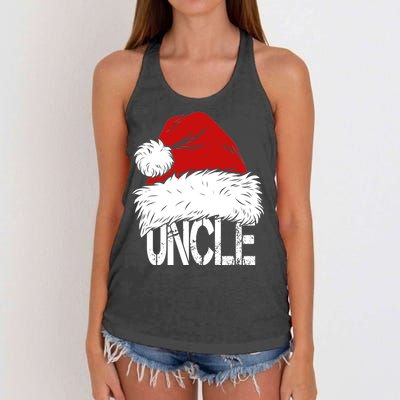 Christmas Santa Hat Uncle Women's Knotted Racerback Tank