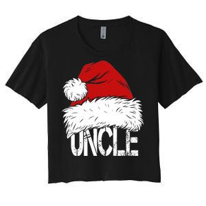 Christmas Santa Hat Uncle Women's Crop Top Tee