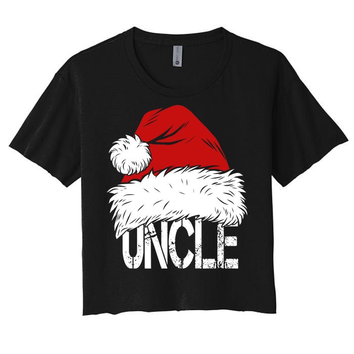 Christmas Santa Hat Uncle Women's Crop Top Tee