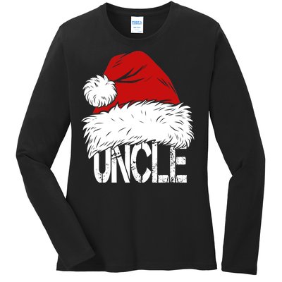 Christmas Santa Hat Uncle Ladies Long Sleeve Shirt