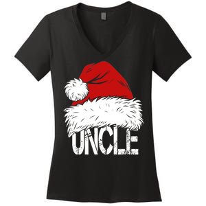 Christmas Santa Hat Uncle Women's V-Neck T-Shirt