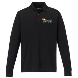 Christmas Santa Pops  Performance Long Sleeve Polo