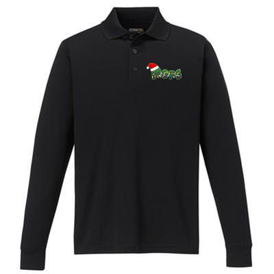 Christmas Santa Pops  Performance Long Sleeve Polo