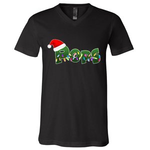 Christmas Santa Pops  V-Neck T-Shirt