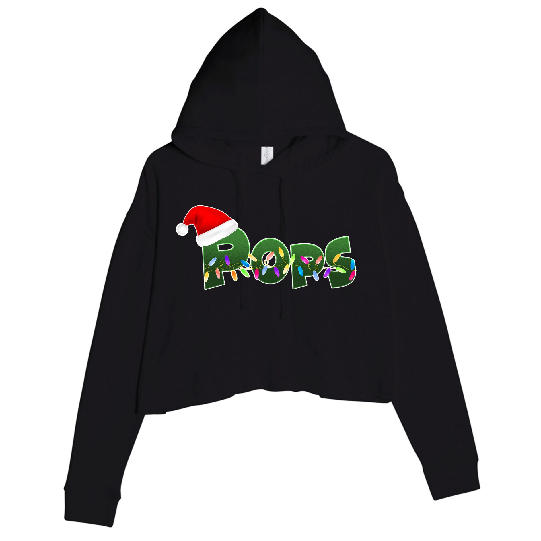 Christmas Santa Pops  Crop Fleece Hoodie