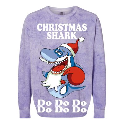 Christmas Santa Shark Do Do Do Colorblast Crewneck Sweatshirt