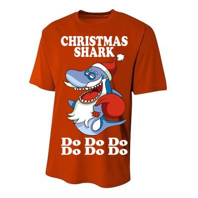 Christmas Santa Shark Do Do Do Performance Sprint T-Shirt