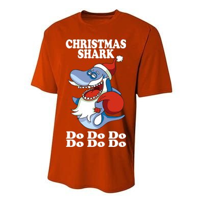 Christmas Santa Shark Do Do Do Youth Performance Sprint T-Shirt