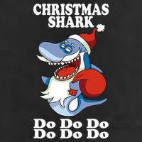 Christmas Santa Shark Do Do Do 7 Panel Mesh Trucker Snapback Hat