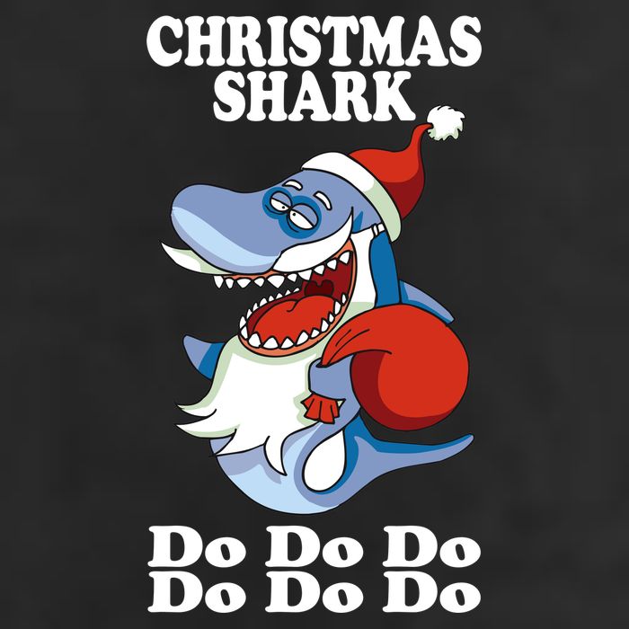 Christmas Santa Shark Do Do Do 7 Panel Mesh Trucker Snapback Hat