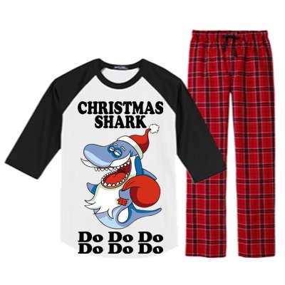 Christmas Santa Shark Do Do Do Raglan Sleeve Pajama Set