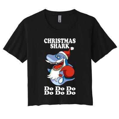 Christmas Santa Shark Do Do Do Crop Top