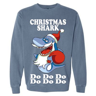 Christmas Santa Shark Do Do Do Garment-Dyed Sweatshirt